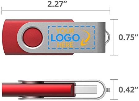 כונני פלאש USB מותאמים אישית בהתאמה אישית של 30+ שילובי צבע ולוגו בשני צדדים - מורכבים בארהב - זיכרון כיתה A - סיבוב גוף לבן/כסף - 64GB [חבילה של 100]